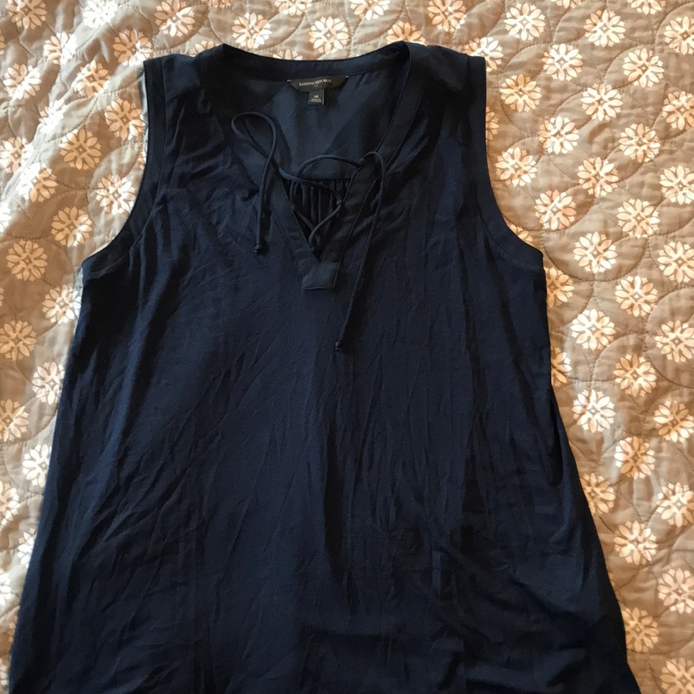 Banana republic navy blue sleeveless tops